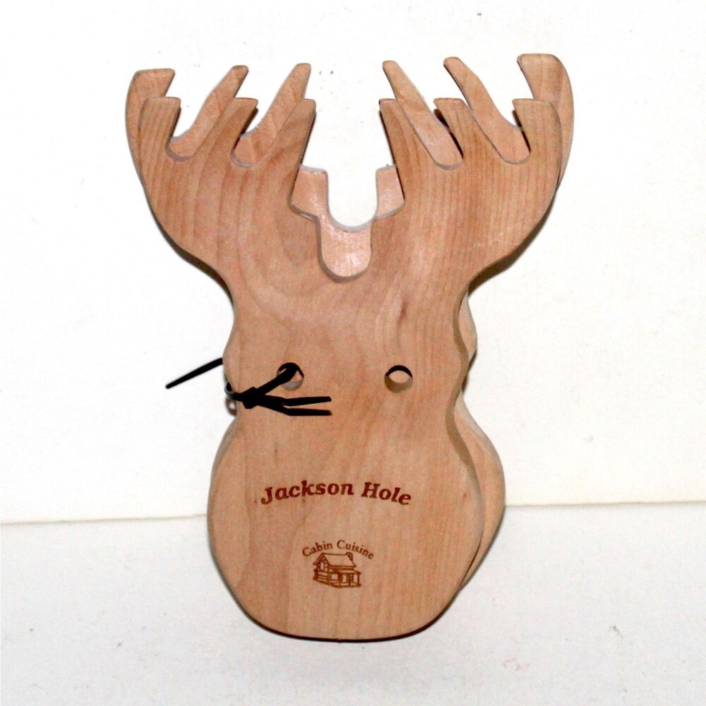 Moose Salad Pasta Servers Jackson Hole Cabin Cuisine Wyoming wood